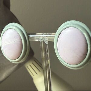 AVON | Vintage | "Sunbleached Colors" Lavender & Green Stud Earrings